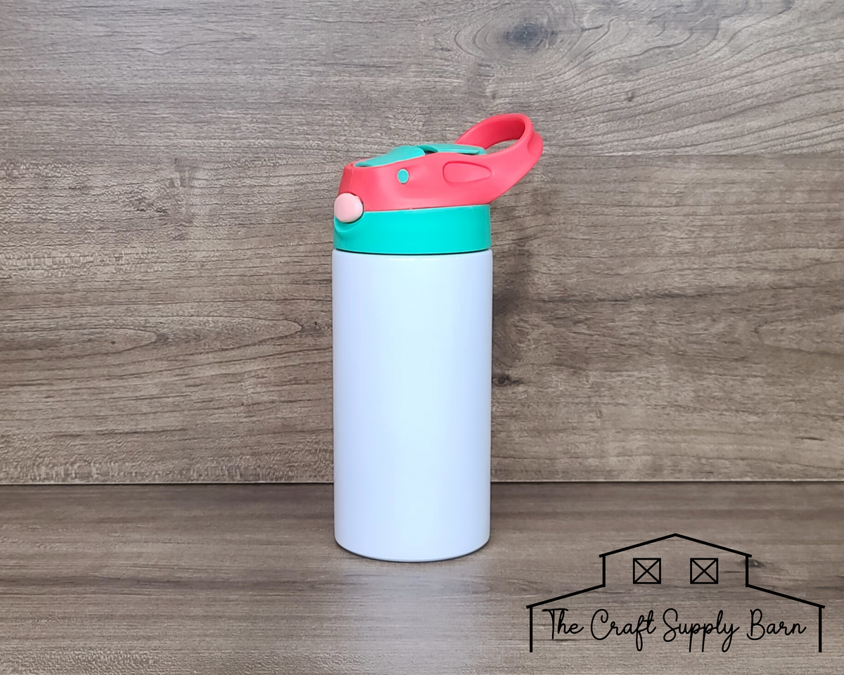 Mermaid Kids Flip Top Water Bottle Sublimation Design - Straight & Tapered  - 12 Oz Flip Top Design - Flip Top Sippy Cup PNG - 300 DPI